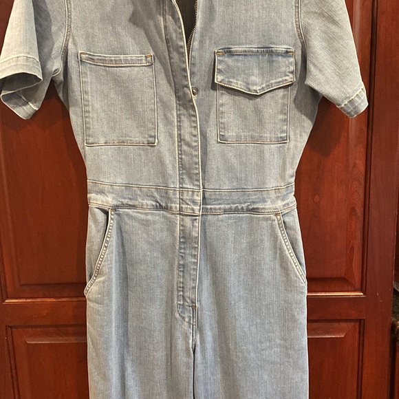 Rivet Utility Light wash Denim Jumpsuit - Picture 8 of 8